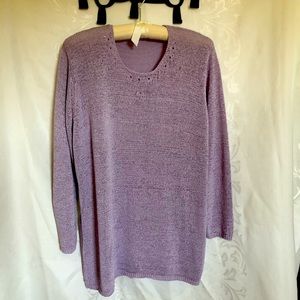 Lavender open weave sweater